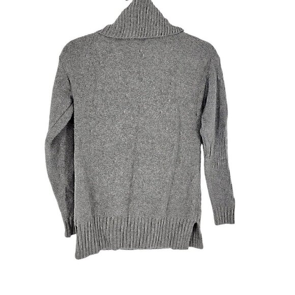 J Crew Factory Cowl Neck Cable Knit Sweater Gray Small wool blend - Picture 4 of 4